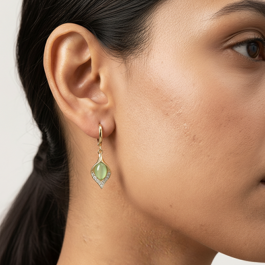 Homiblend Crystal Drop earrings - Sea Green