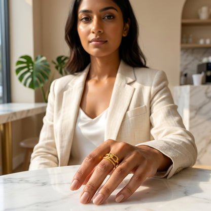 Celeste Buckle Gold Ring