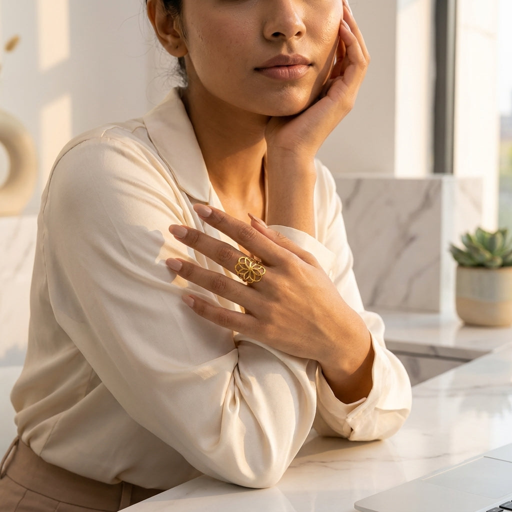 Flower Bloom Gold Ring