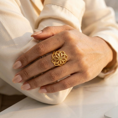 Flower Bloom Gold Ring