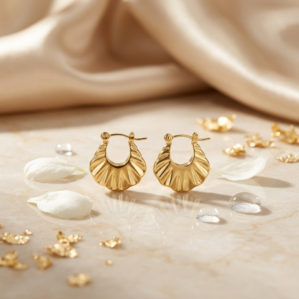 Aurelle Sunburst Gold Hoops