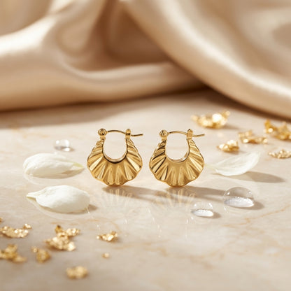 Aurelle Sunburst Gold Hoops
