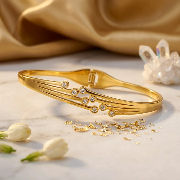 Aurielle Crystal Lock Bracelet | Stack