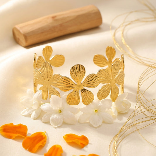 Solara Bloom Gold Cuff