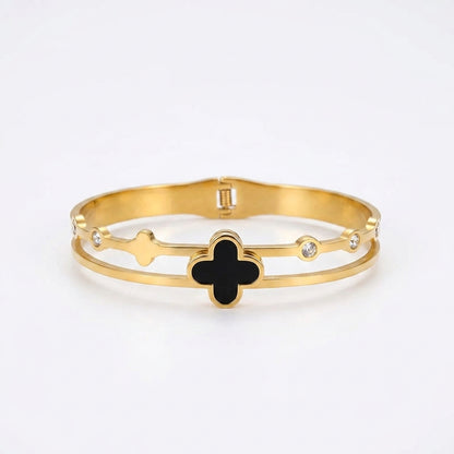 Celeste Noir Clover Bracelet