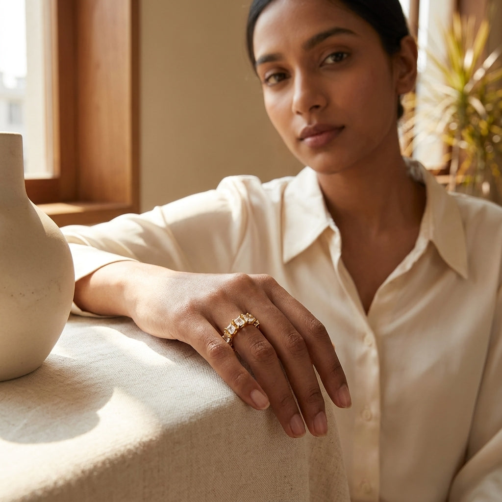 Emerelle Royale Ring - Crystal White