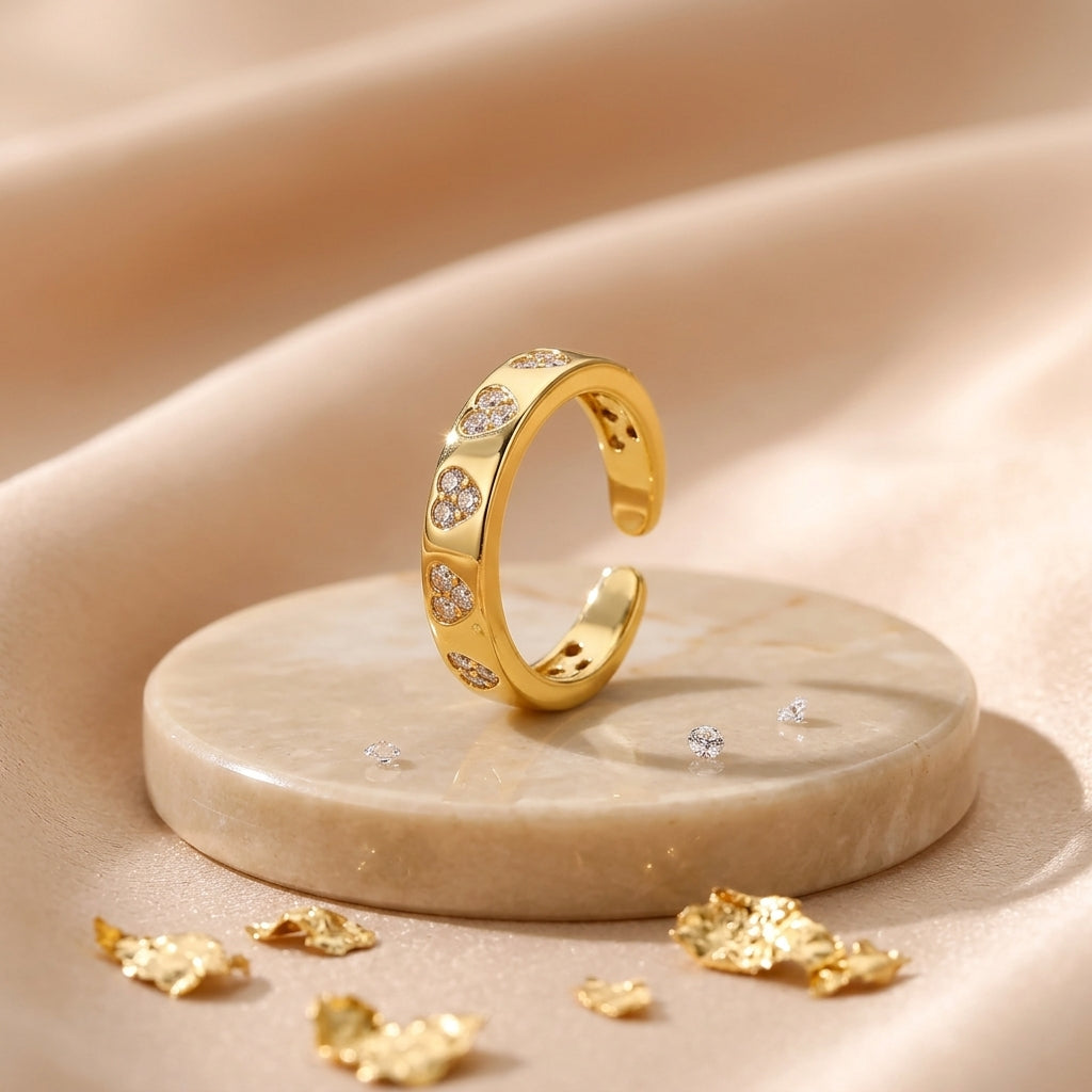 Amoura Crystal Heart Ring