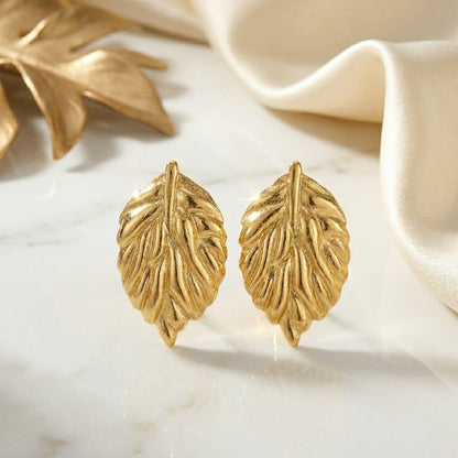 Gold Leaf Aura Studs
