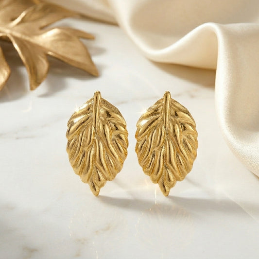 Gold Leaf Aura Studs