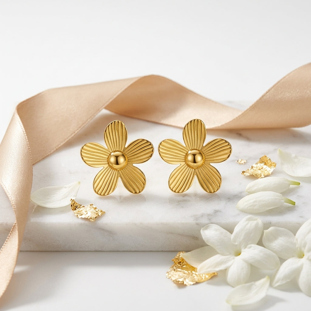 Gold Flora Luxe Studs