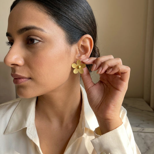 Gold Flora Luxe Studs