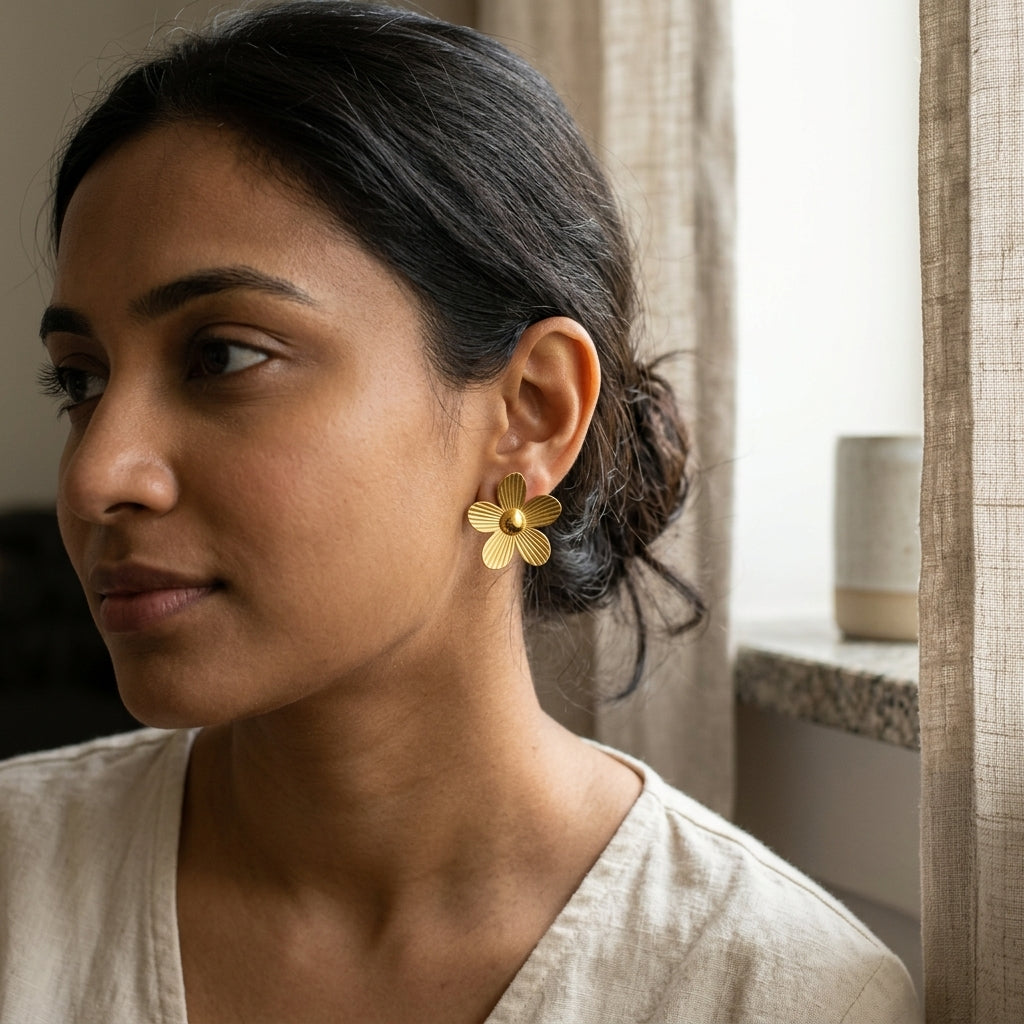 Gold Flora Luxe Studs
