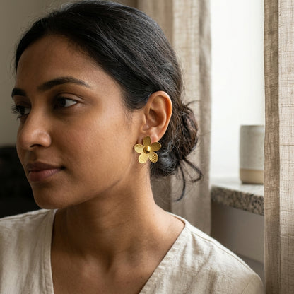 Gold Flora Luxe Studs