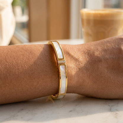 Celeste Gold Pearl Bracelet