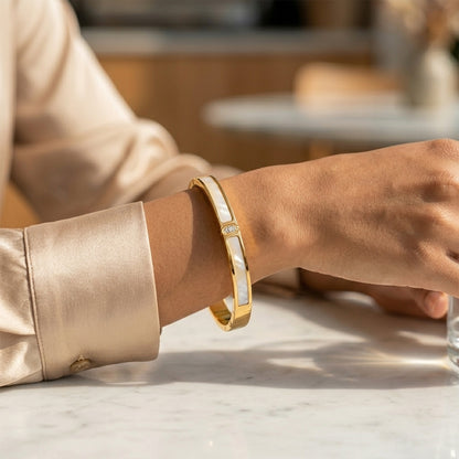 Celeste Gold Pearl Bracelet