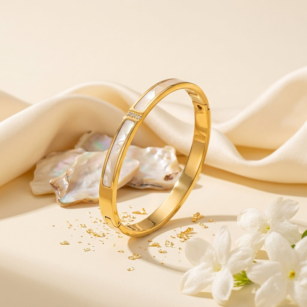 Celeste Gold Pearl Bracelet
