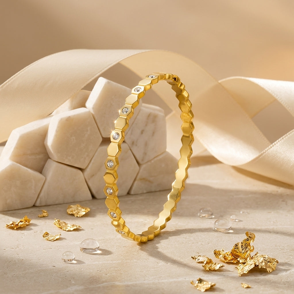 Aurielle Hexa Crystal Bangle
