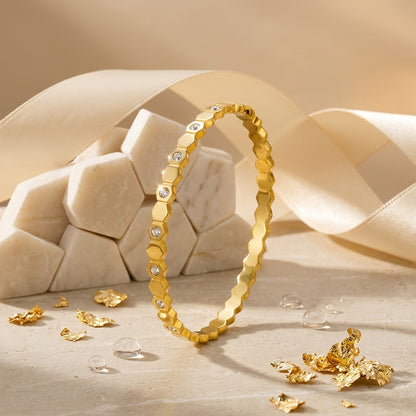 Aurielle Hexa Crystal Bangle