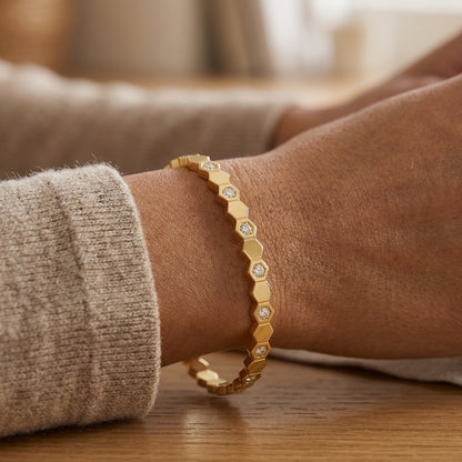 Aurielle Hexa Crystal Bangle