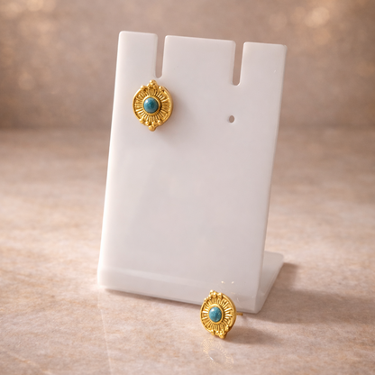 SunAura Turquoise Medallion Earrings
