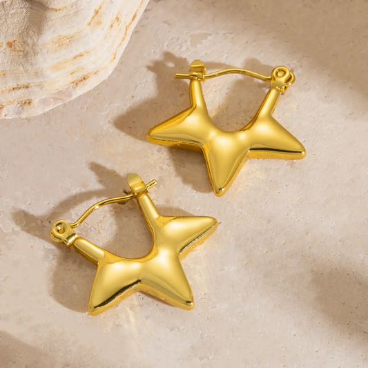 StarLuxe Sculpted Hoop Earrings