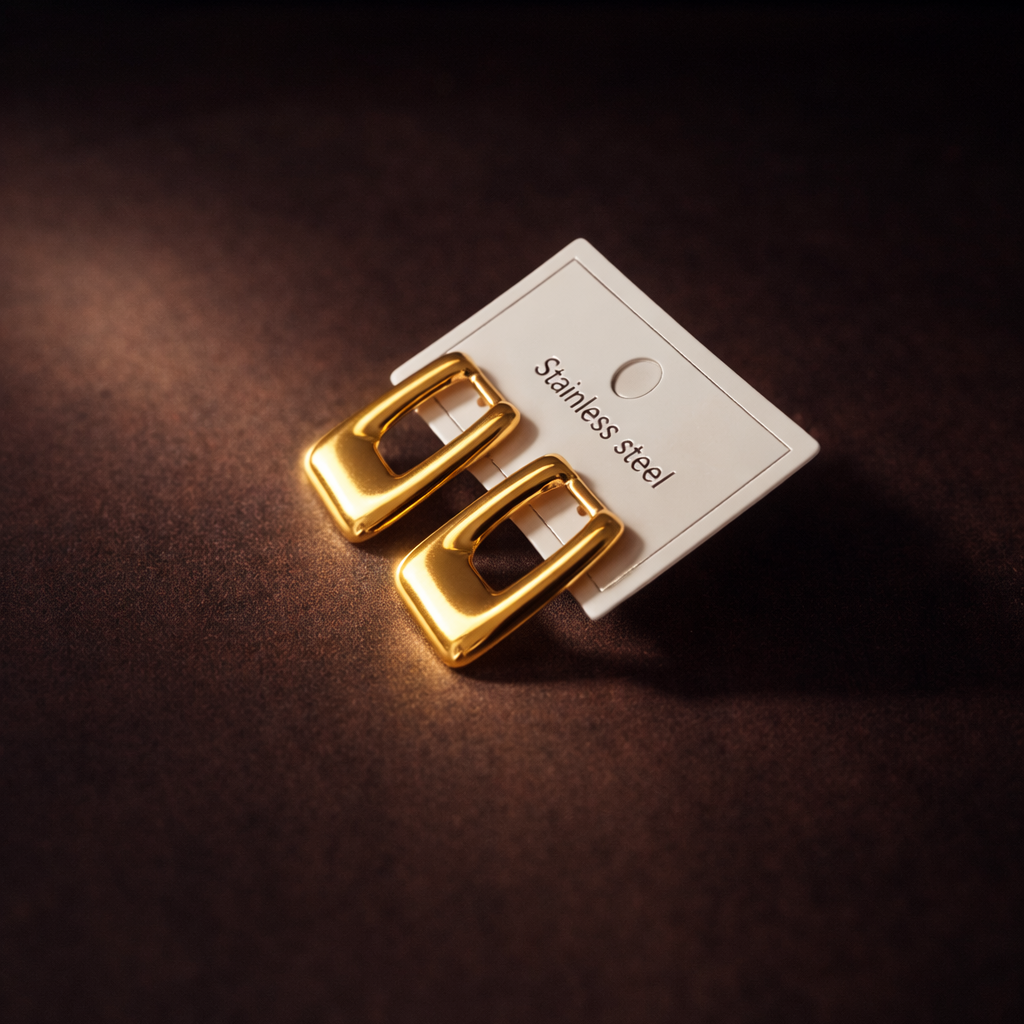 AuroCube Modern Square Stud Earrings