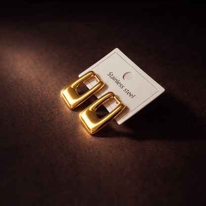 AuroCube Modern Square Stud Earrings