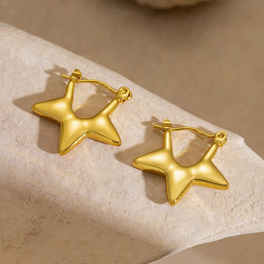StarLuxe Sculpted Hoop Earrings