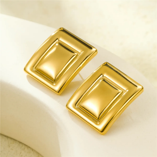 Bold Frame Stud Earrings