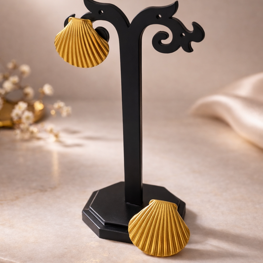 Golden Sea Shell Studs