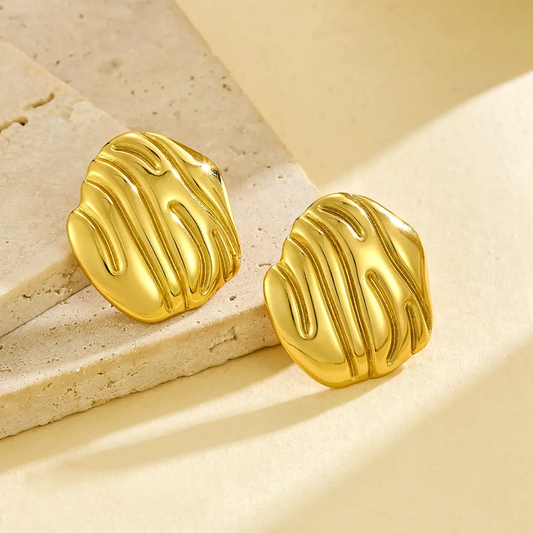 Aurora Sculpt Gold Stud Earrings