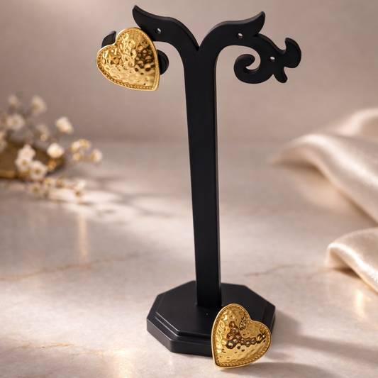 HammerHeart Vintage Textured Earrings