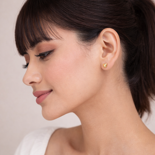 Mini Heart Hug Stud Earrings