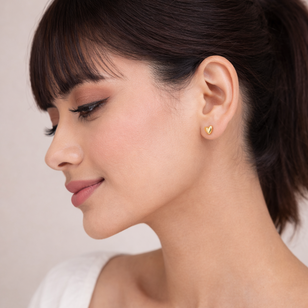 Mini Heart Hug Stud Earrings
