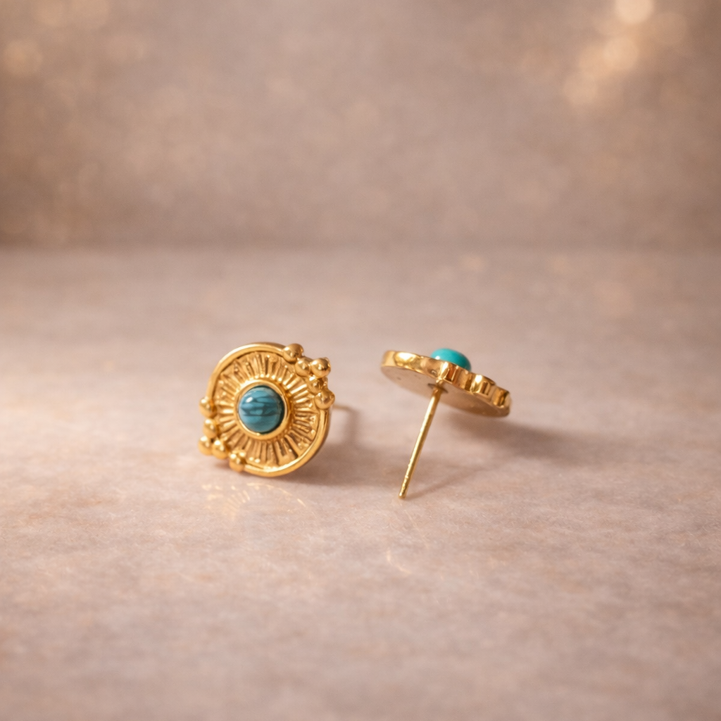 SunAura Turquoise Medallion Earrings
