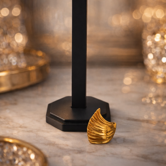 Golden Wave Crest Studs