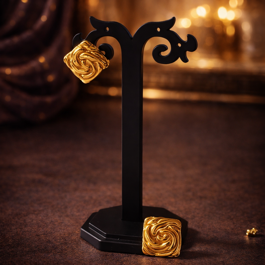 Golden Swirl Mosaic Studs