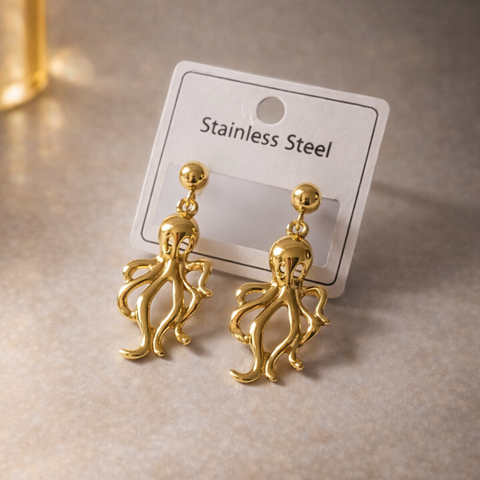 Golden Octavia Drop Earrings