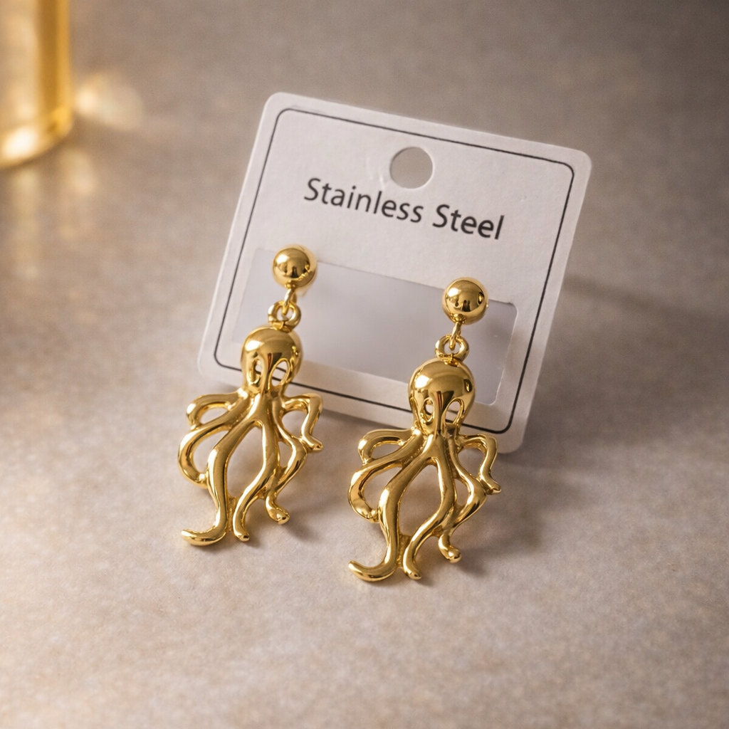 Golden Octavia Drop Earrings