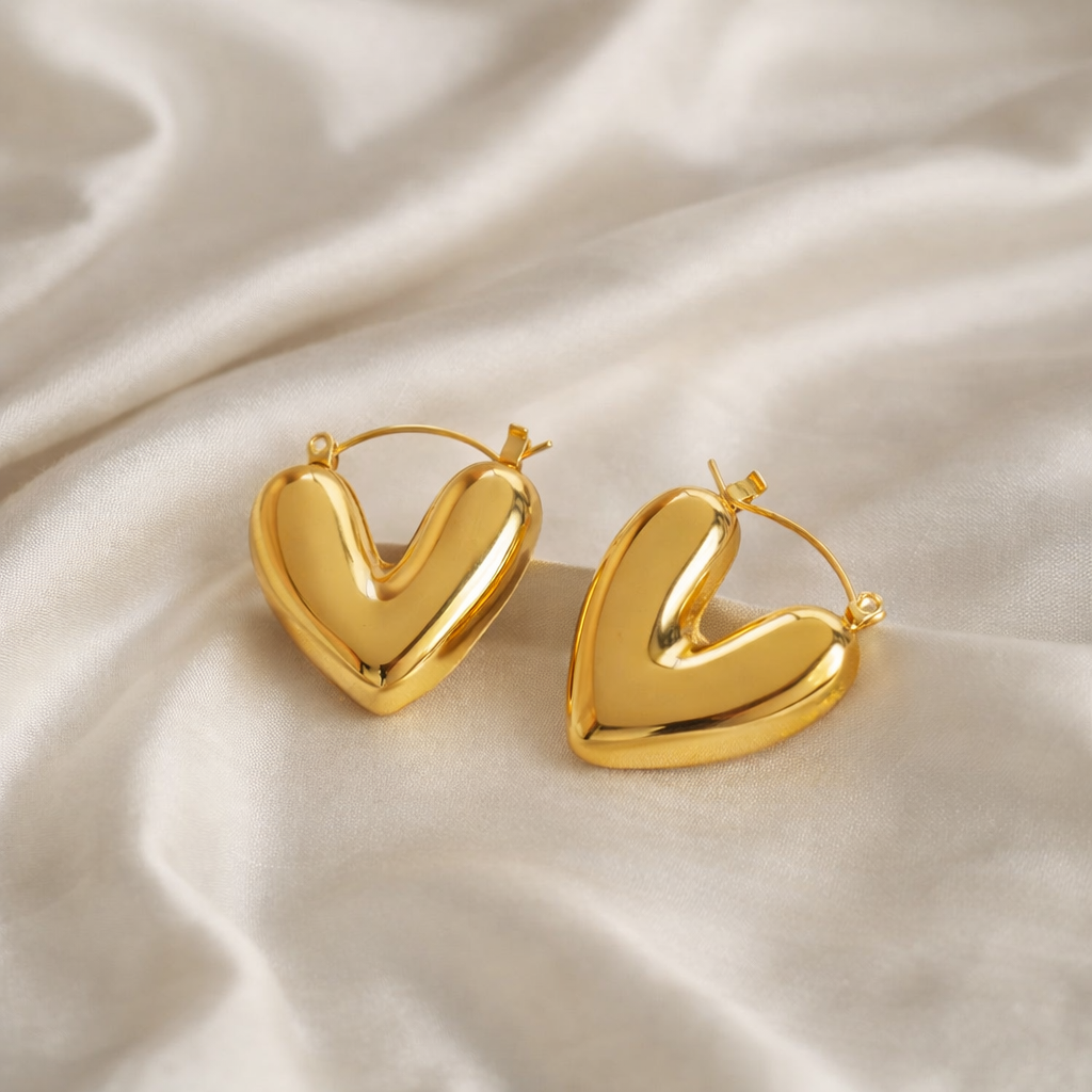 Aurelia Gold Heart Hoop Earrings