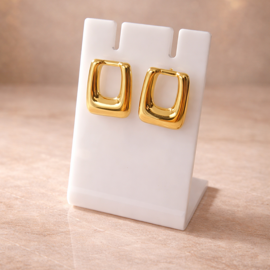 AuroCube Modern Square Stud Earrings