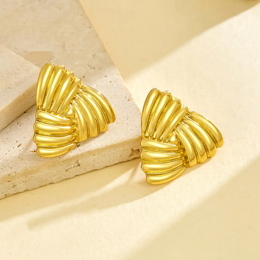TriFlair Textured Fold Earrings