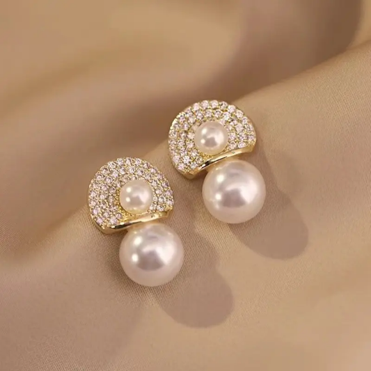 Korean Style Double Pearl Earrings